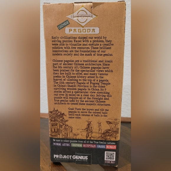 Wooden Tower Puzzle with Colored Beads - Picture 4 of 5